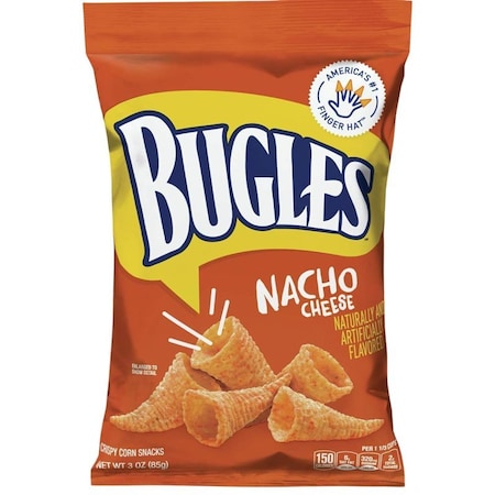 Bugles 14837000 Corn Snack, Nacho Cheese, 3 oz Bag 693396
