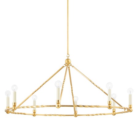 Mitzi Josephine 8 Light Chandelier 9.5 In. Vintage Gold Leaf H738808-VGL