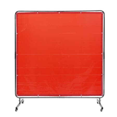 Vevor Welding Screen with Frame 6' x 6' Welding Curtain Screen on 4 Wheels Red XU-2308