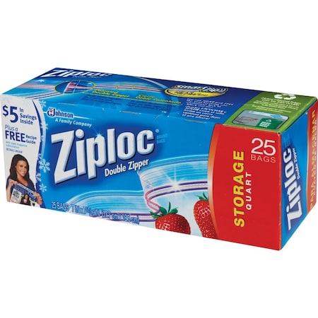 Ziploc 1 Qt. Double Zipper Food Storage Bag, 29-Count 1369