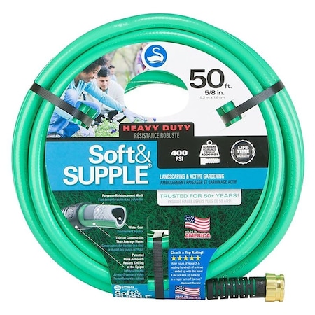 Swan 50 ft L Garden Hose, Rubber Tube, Green CSNSS58050