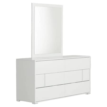 Homeroots 41" White Mounted Dresser Mirror 282549