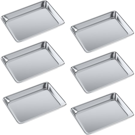 Amgood 13 in. x 10  in. 19 Gauge Quarter Size Aluminum Bun / Sheet Pan, 6PK SBP-19G-1013-6PK-Z
