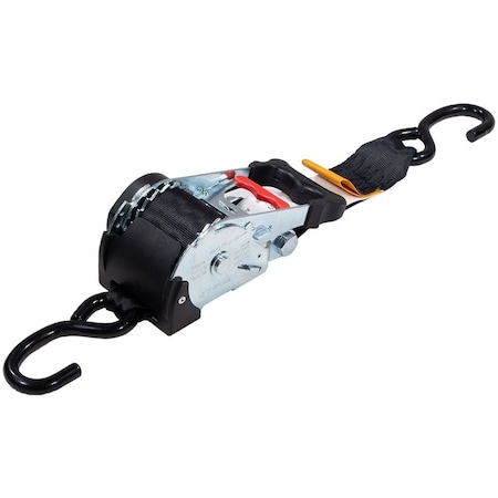 Mytee Products 2inx10ft Retractable Ratchet Straps, Auto Retract NO-RATCHETING Ratchet Straps w/ Coated S Hook RS210R