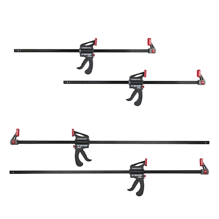 Powertec 24in and 36in Bar Clamps / Spreaders, Trigger Clamps, One-Handed Ratchet Quick Grip Clamps Set 71788N