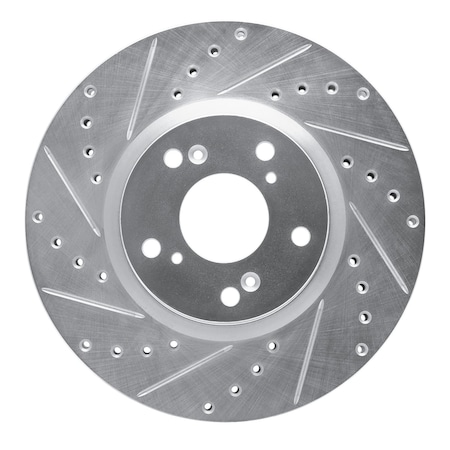 Dynamic Friction Co DFC Brake Rotor - Drilled and Slotted - Silver 631-59045L