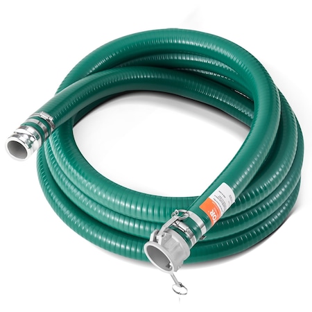 Vevor Suction Hose 2 in x 20 ft Green High Quality Hose Complete Fittings TSH051020-CE