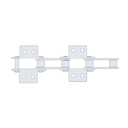 Hkk Chain HKK Double Pitch Riv Standard Conveyor w/K-2 Att Every 2nd P on Pin Link, 2 P, 5/8 Dia x 5/8 W DC080RK2E2P