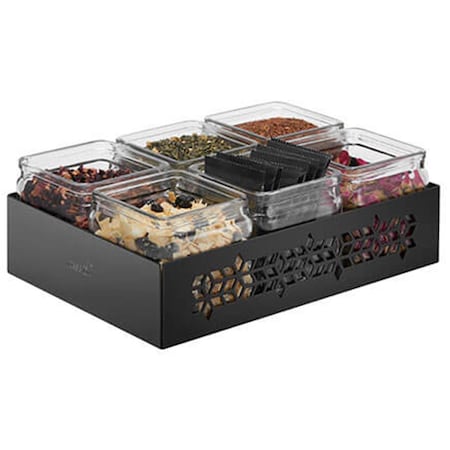 Rossetto Rosseto  Mosaic 6 Glass Jars Holder, Black Matte SM315