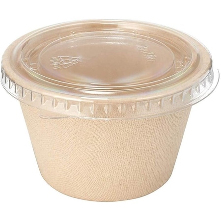 Ecoquality 4oz Compostable Portion Cups with Lids - Condiments Single Serve Souffle Cups, 2500PK EQ4OZPCL-2500