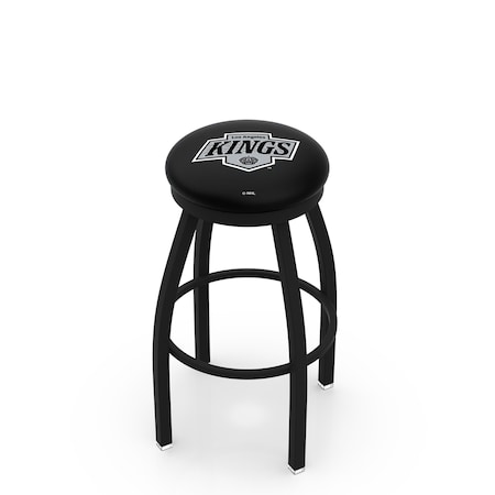 Holland Bar Stool Co 36" Blk Wrinkle Los Angeles Kings Swivel Bar Stool, Accent Ring L8B2B36LAKing