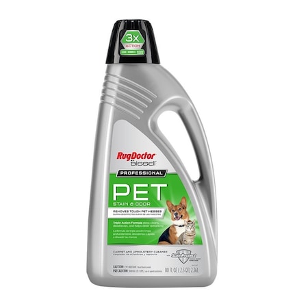 Rugdoctor 5153 Pet Stain Carpet Cleaner, 80 oz Bottle, Liquid, Characteristic, Pale Yellow 05153