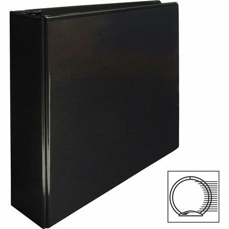 Business Source Ring Binder, Black, Clear Sleeve BSN09958