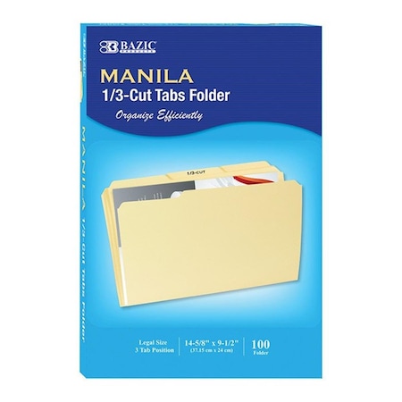 Bazic Products 0.33 in. Cut Legal Size Manila File Folder, 500PK 3181