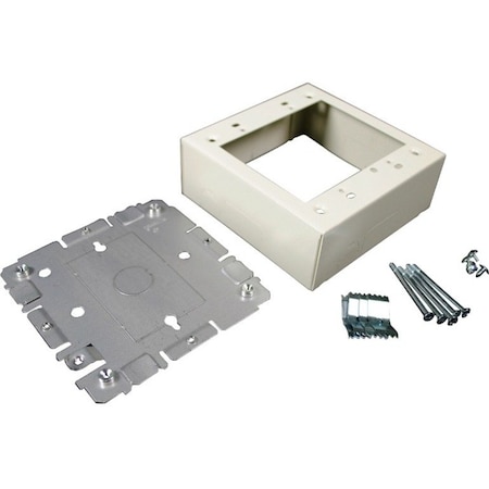 Wiremold Two Gang Box Fitting, Ivory, Steel V2048-2