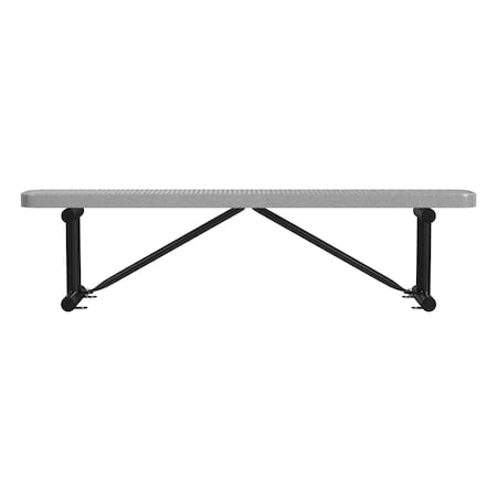 Leisure Craft Bench w/o Back, Surface Mount, 6ft, Granite B6XPSM-GRANITE