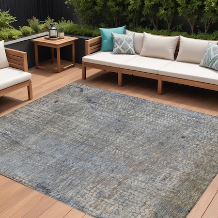 Homeroots 10' X 14' Taupe And Ivory Abstract Washable Indoor Outdoor Area Rug 631082