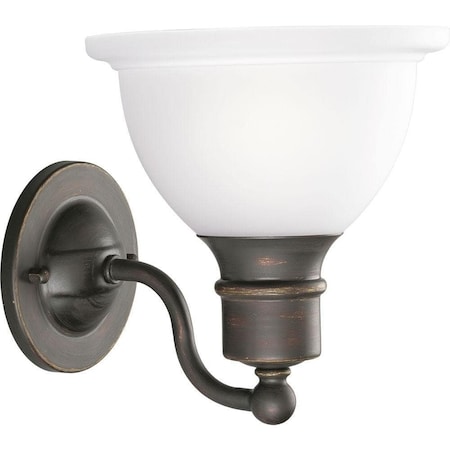 Progress Lighting Madison 1-Light Antique Bronze Etched Glass Traditional Bath Vanity Light P3161-20