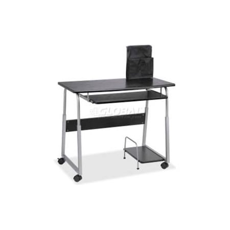 Lorell Lorell Laminate Mobile Computer Desk, Black/Silver 84847