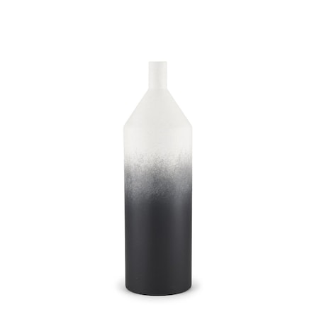 Homeroots 20" Black And White Ombre Metal Table Vase 608329