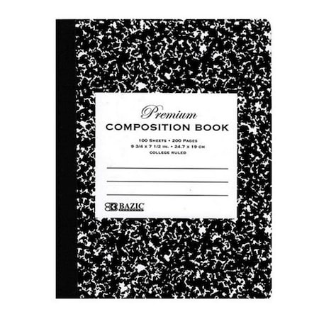 Bazic Products Bazic     C/R 100 Ct. Premium Black Marble Composition Book  Case of 48 BA36529
