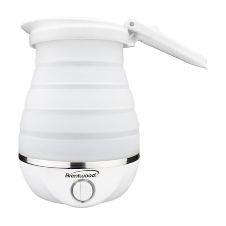 Brentwood Industries Dual Voltage 3.3 Cup Collapsible Travel Kettle in White KT-1508W