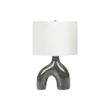 Monarch Specialties Lighting, 25"h, Table Lamp, Dark Grey Ceramic, Ivory / Cream Shade, Contemporary, Modern I 9660