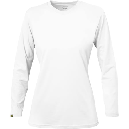 Ironwear Elastex Women's Breathable V-Neck Long Sleeve T-Shirt, White, Large 7120-W-LG