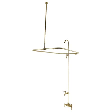 Kingston Brass Tub Wall Mount Tub Faucet with Shower Enclosure, Brushed Brass CC61T7