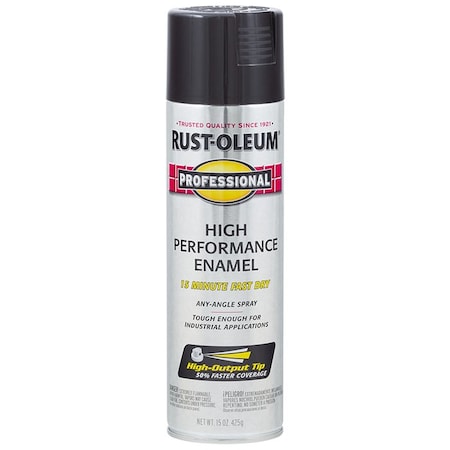 Professional 15 Oz Rust-Oleum Brands Black High Performance Enamel Spray Paint, Gloss 7579838