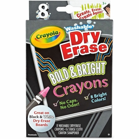 Crayola Crayons, Bght, Dry-Erase, PK8 985202