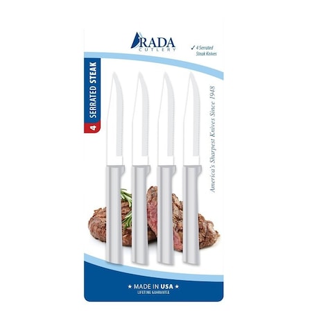Rada Mfg Co 4 SERRATED STEAK KNIVES PROPAC DS4S