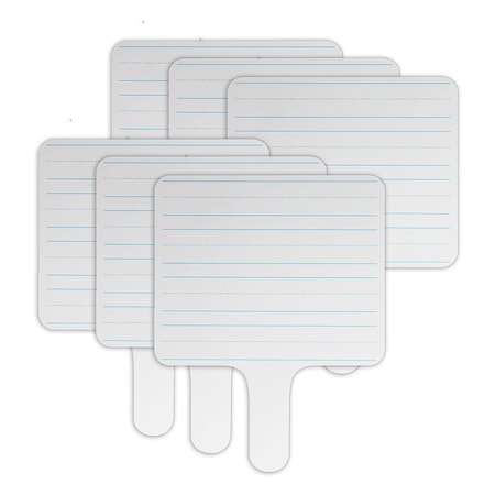 Flipside Two-Sided Rectangular Dry Erase Writing Paddle, Lined/Blank, 7.75" x 10", 6PK ER18002-6