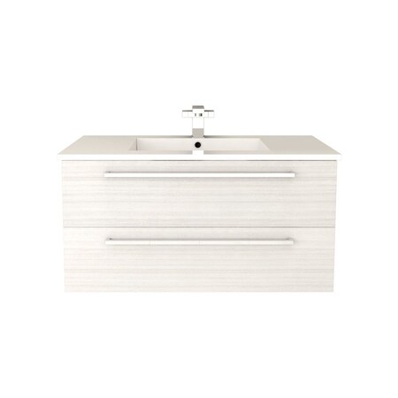 Cutler Silhouette Collection 30 in Wall Mount Bathroom Vanity - 2 Drawers With Top, White Chocolate FV-W/CHOCOLATE30