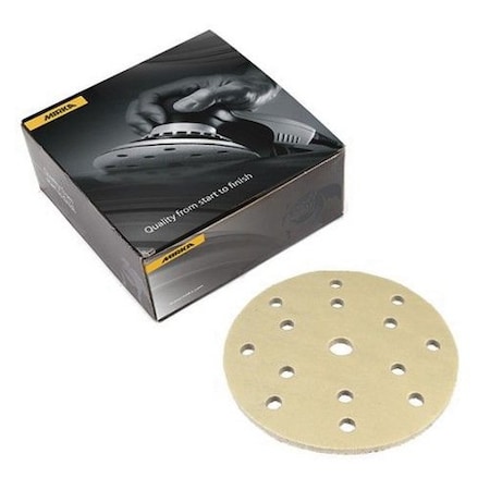 Mirka Abrasives Gold Soft 23645500 Semi-Open Coated Grip-On Sanding Disc, 6", P500 Grit, Alum Oxide-20 pieces 23-645-500
