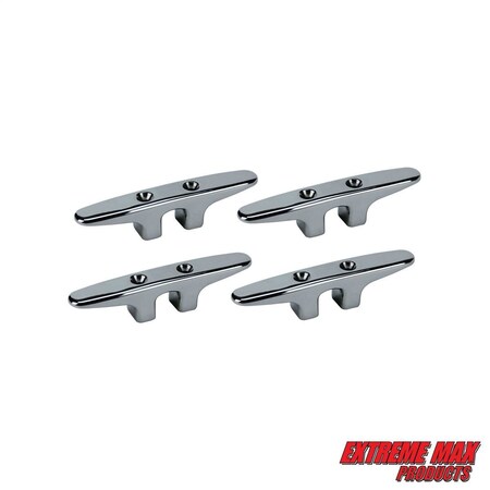 Extreme Max Extreme Max 3006.6762.4 Soft Point Stainless Steel Dock Cleat - 6”, Value 4-Pack 3006.6762.4