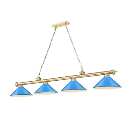 Z-Lite Cordon Heritage Brass 4 Light Billiard 2306-4HBR-MEB