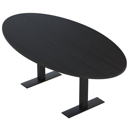 Skutchi Designs 4 Person Conference Table With Power Unit | 7' Oval Table | Harmony Series HAR-OVL-48X84-T.BK-U999ST19-NA
