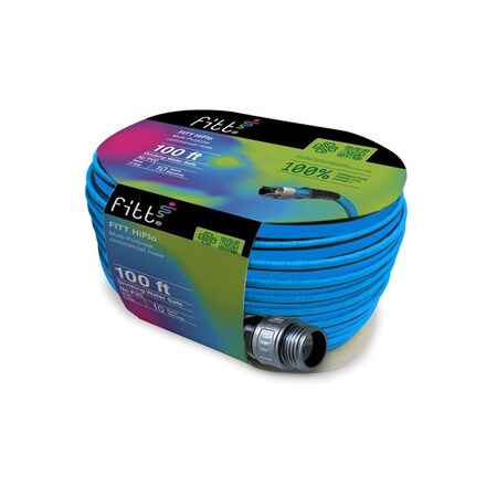 Grilltown 100 ft. HiFlo Medium Duty Commercial Grade Lightweight Garden Hose, Blue GR3306072