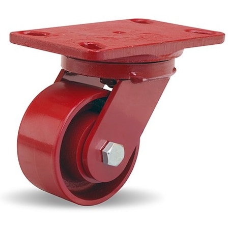 Hamilton Plate Caster, Swivel, Cast Iron, 4 in., 1000 lb, A S-HS-4MB