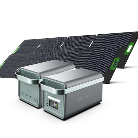 Yoshino Solid-State Portable Power Station 2000W/3000W Surge 1326Wh w/ 400W Portable Solar Panel Bundle K20SP22