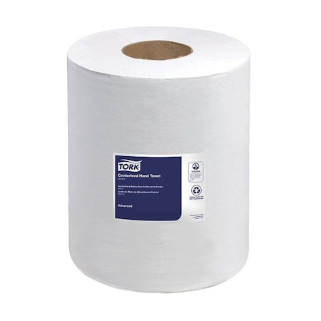 Tork Soft Centerfeed Hand Towel, 7.8 in Dia x 590 ft L x 9 in W Roll, 600, Recycled Fiber/Paper, White 121201