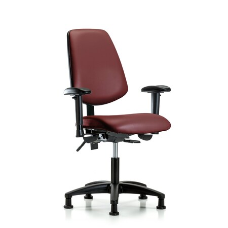 Blue Ridge Ergonomics Vinyl Chair, Vinyl, Adjustable Arms BR-VDHCH-MB-RG-T0-A1-RG-8815