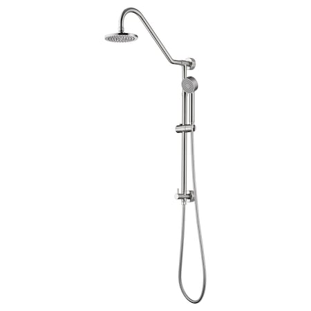 Anzzi Adjustable 32-36 in. Handheld Shower System in Brushed Nickel with 6 in. Round Rain Showerhead SH-AZ100-BN