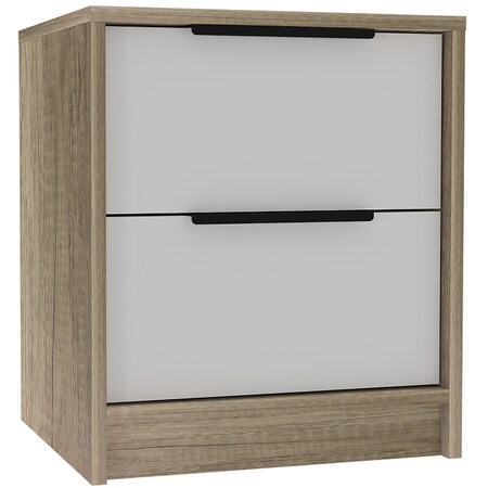 Homeroots 19" Wood Two Drawer Nightstand 453292