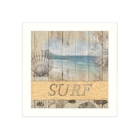 Homeroots SURF White Framed Print Wall Art 407343