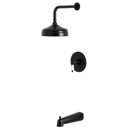 Kingston Brass Single-Handle Pressure Balanced Tub and Shower Faucet, Matte Black KB6330PL