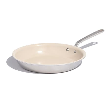 Made In Cookware Ceramic/Stainless Steel Fry Pan 12 in. Silver/White 00810142774284
