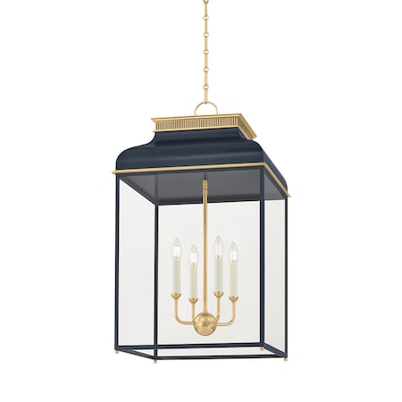 Hudson Valley Lighting Houghton 19 in. Lantern in Aged Brass/Distressed Bronze by Mark D. Sikes MDS2401-AGB/DBL
