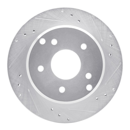 Dynamic Friction Co DFC Brake Rotor - Drilled and Slotted - Silver 631-47016R